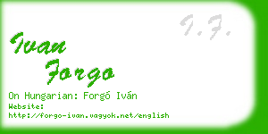 ivan forgo business card